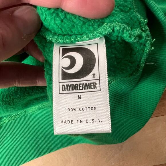 Daydreamer women's Green 1/4 Zip Sweatshirt Size Medium Mock Neck 100% Cotton - Picture 7 of 8